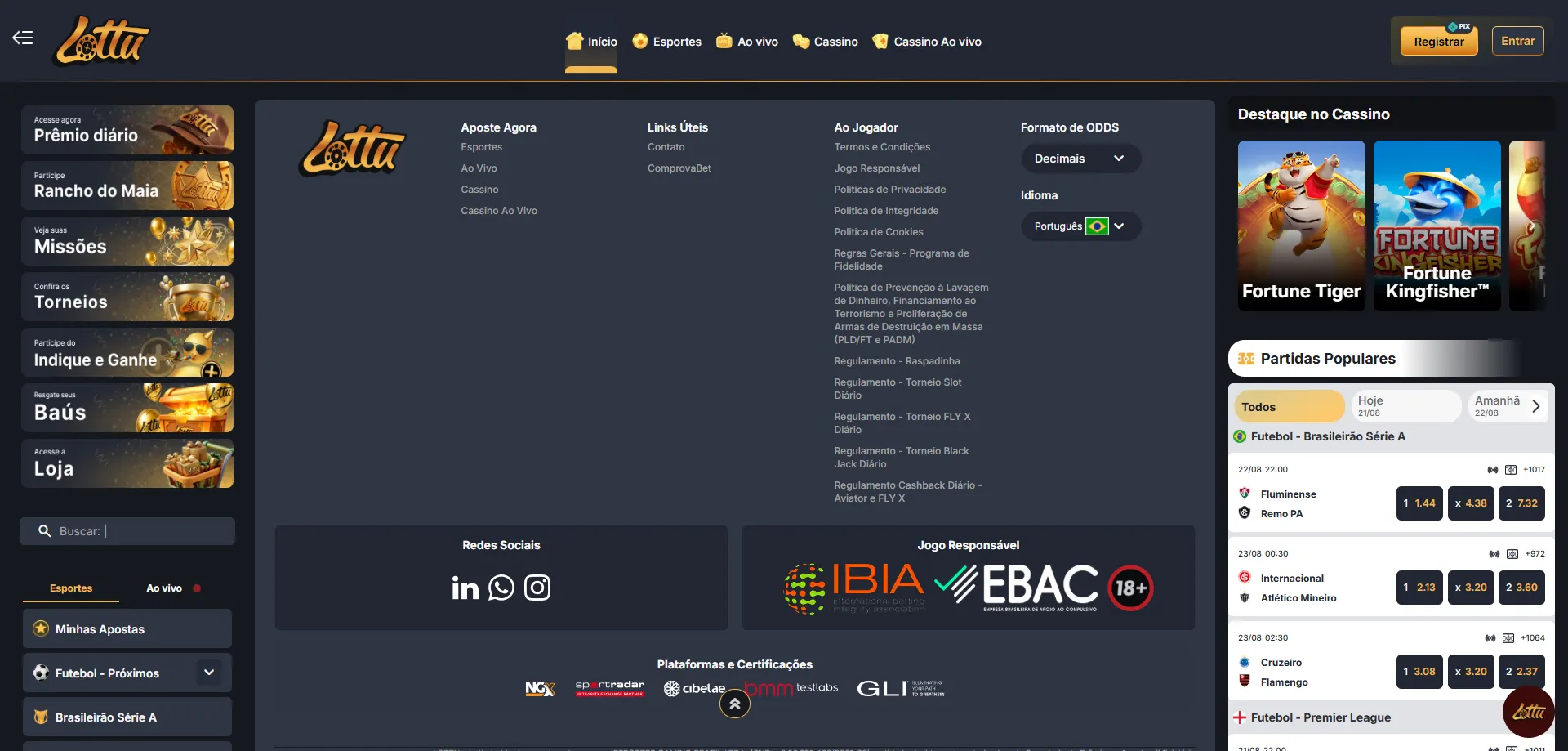 Promoções e bônus diários na Lotus Bet — cashback e odds turbinadas