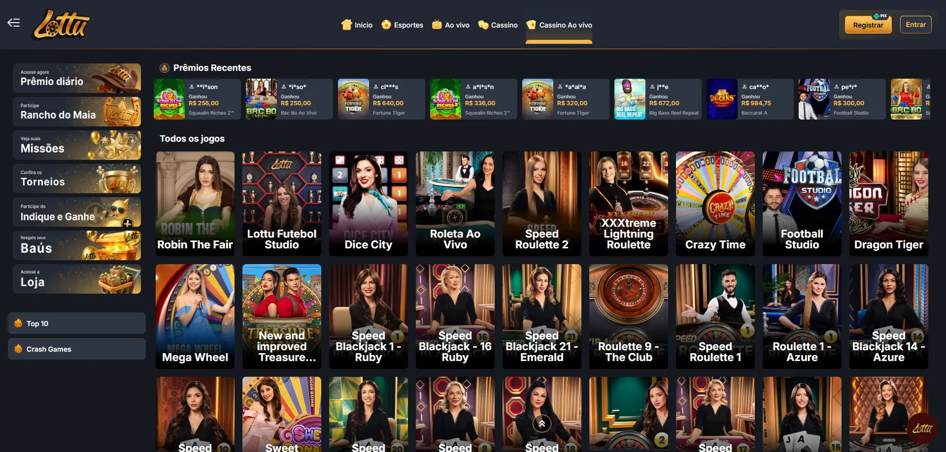 Torneios ao vivo de slots e blackjack na Lotus Bet Casino BR